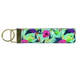 Mary Square Key Fob BE STRONG IN THE LORD - Nantucket Floral NEW